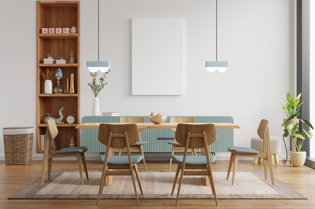 mock-up-poster-modern-dining-room-interior-design-with-white-empty-wall_41470-3339